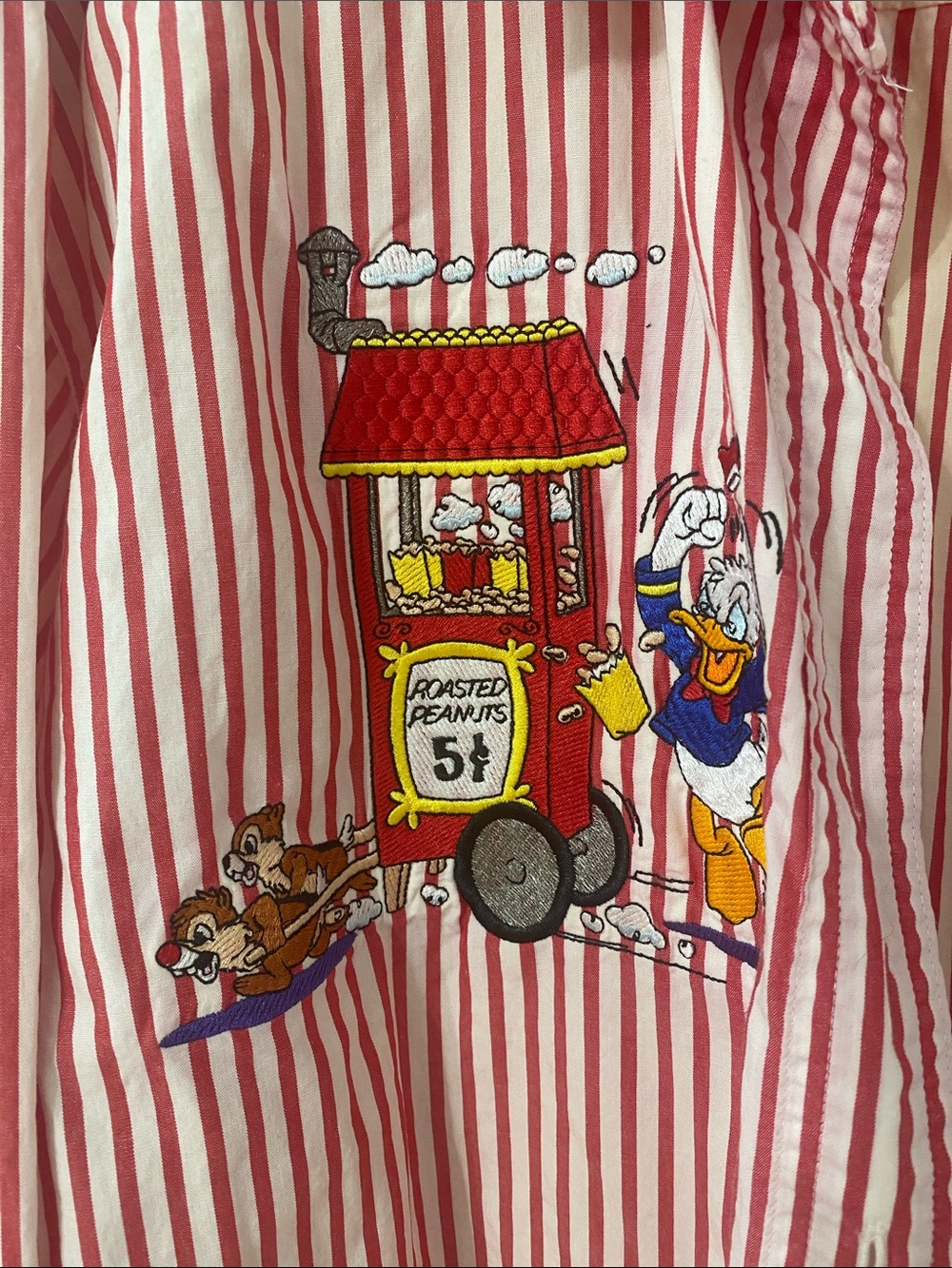 Disney Red & White Striped Button-Down Shirt with Character Embroidery - Picture 5 of 6